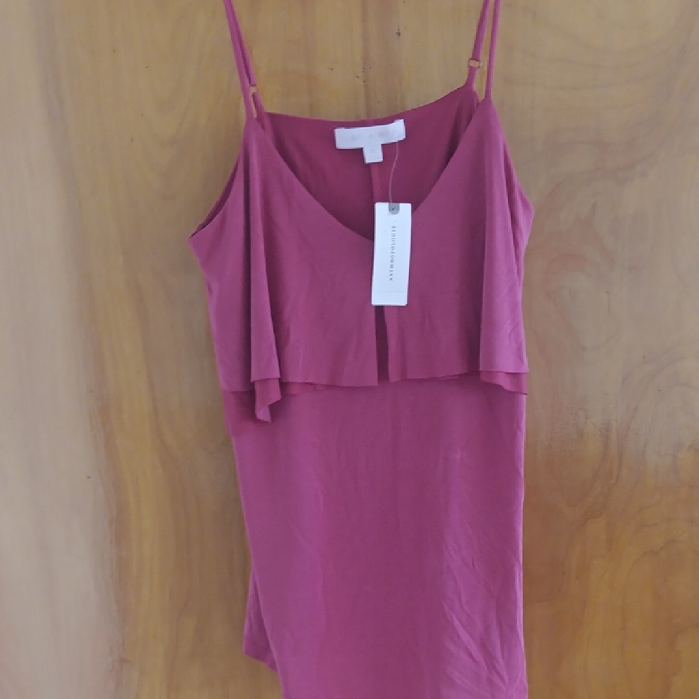 Anthropologie Pink Asymmetrical Tiered Camisole - Picture 1 of 5